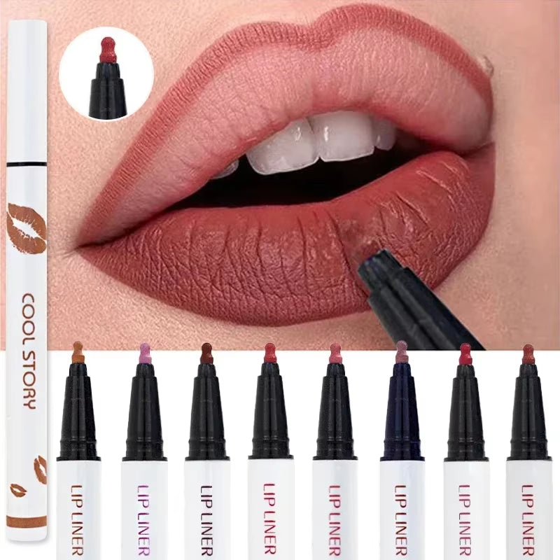 Liquid Lipliner Pencil Matte Soft Lip Liner Stick Long Lasting Lips Cosmetic Tools Quick Drying Smudge Proof Natural Lipstick