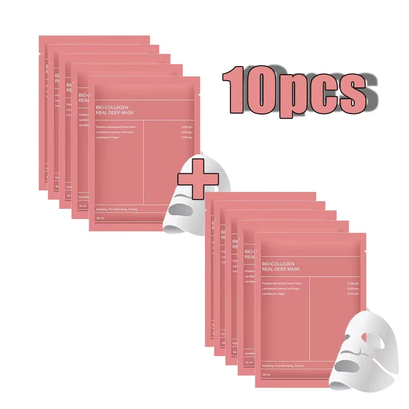 GlowDrench™ Bio Collagen Face Mask – Deep Hydration & Pore Refining (1/4/10 Pcs)